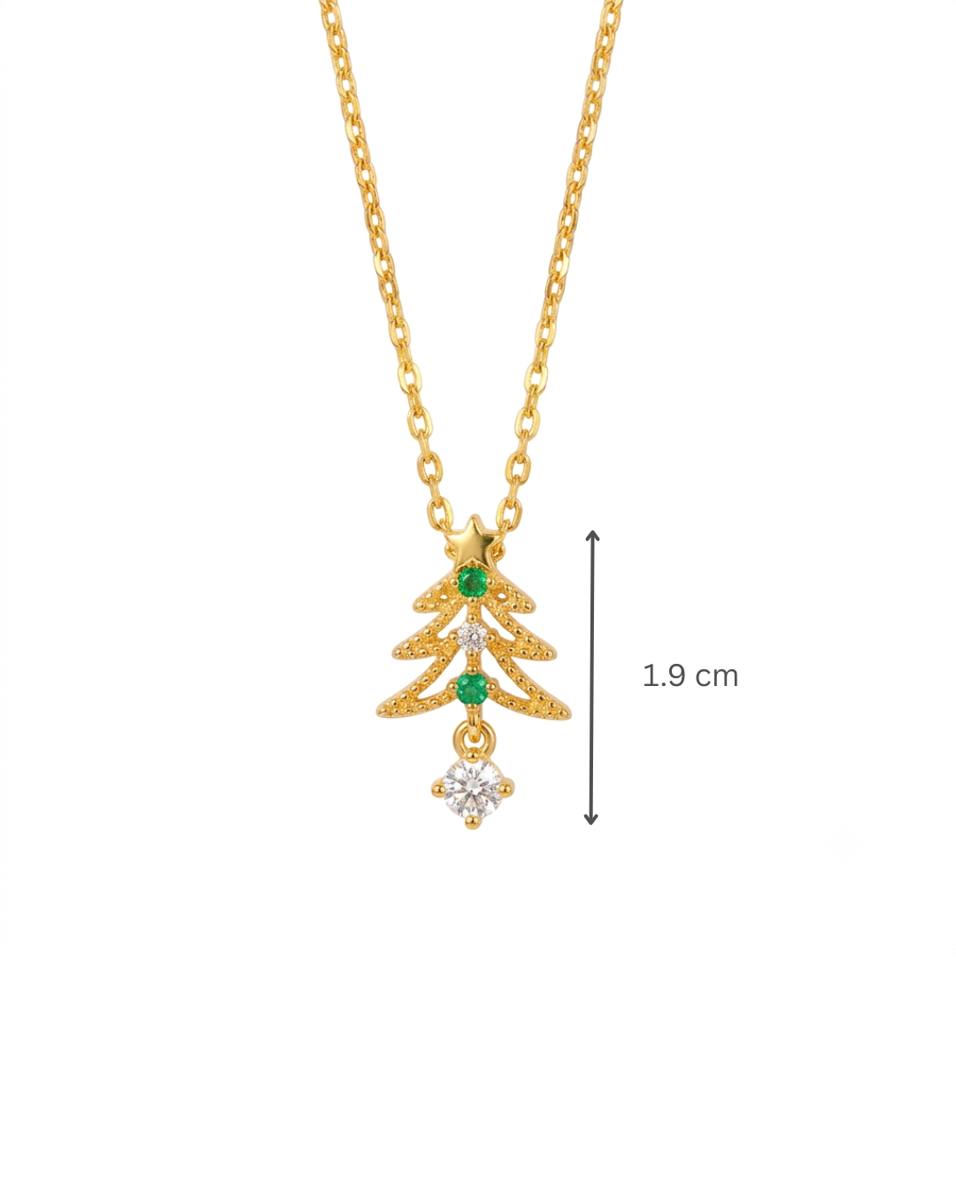 Christmas Gold Pendent Necklace