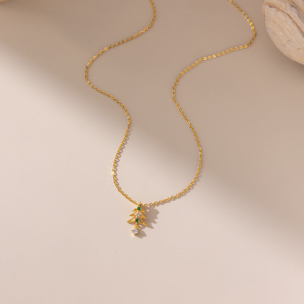 Christmas Gold Pendent Necklace