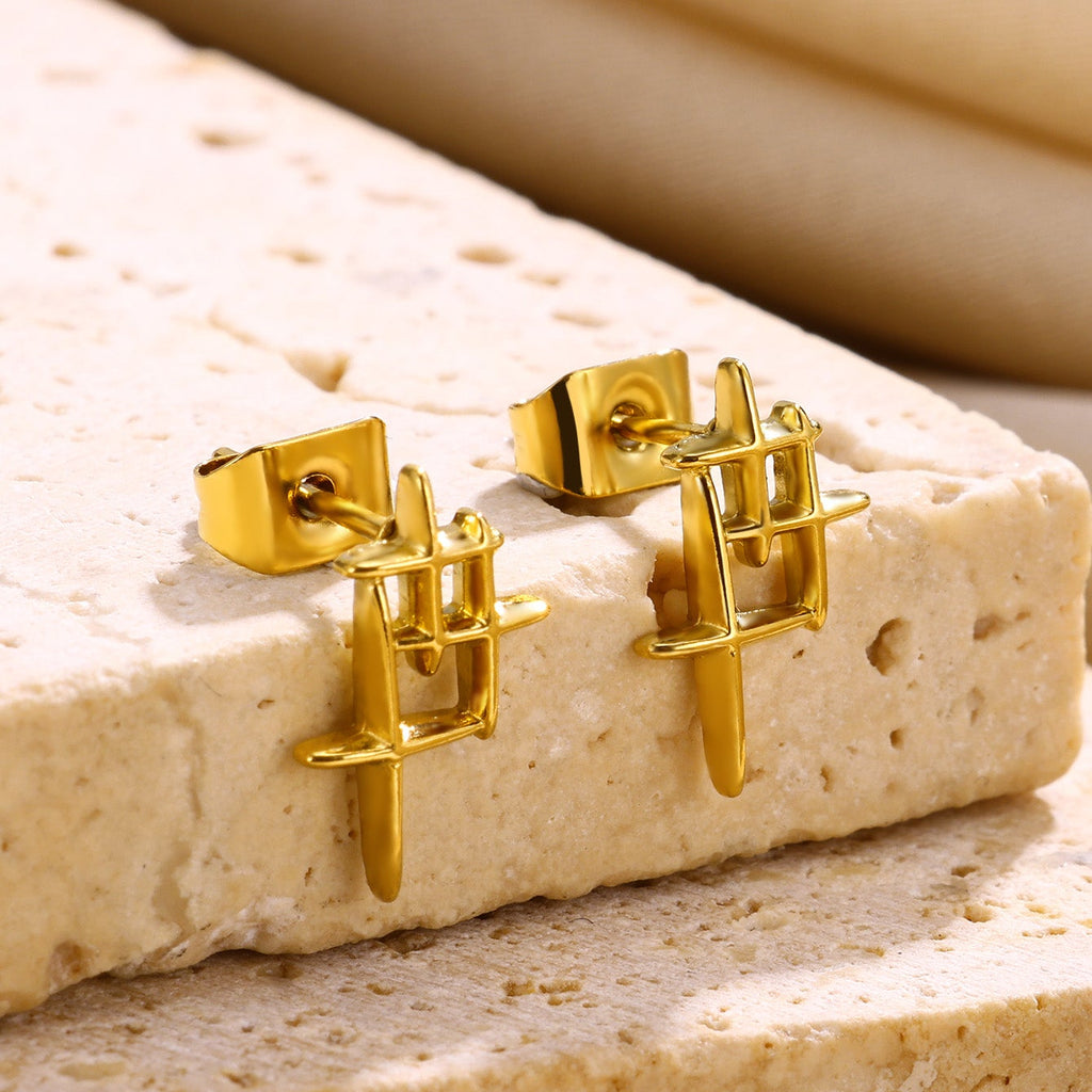 Hash Gold Earrings