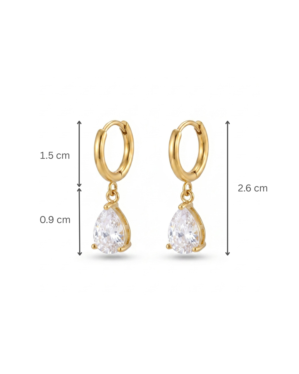 Teardrop Zircon Hoop Earrings