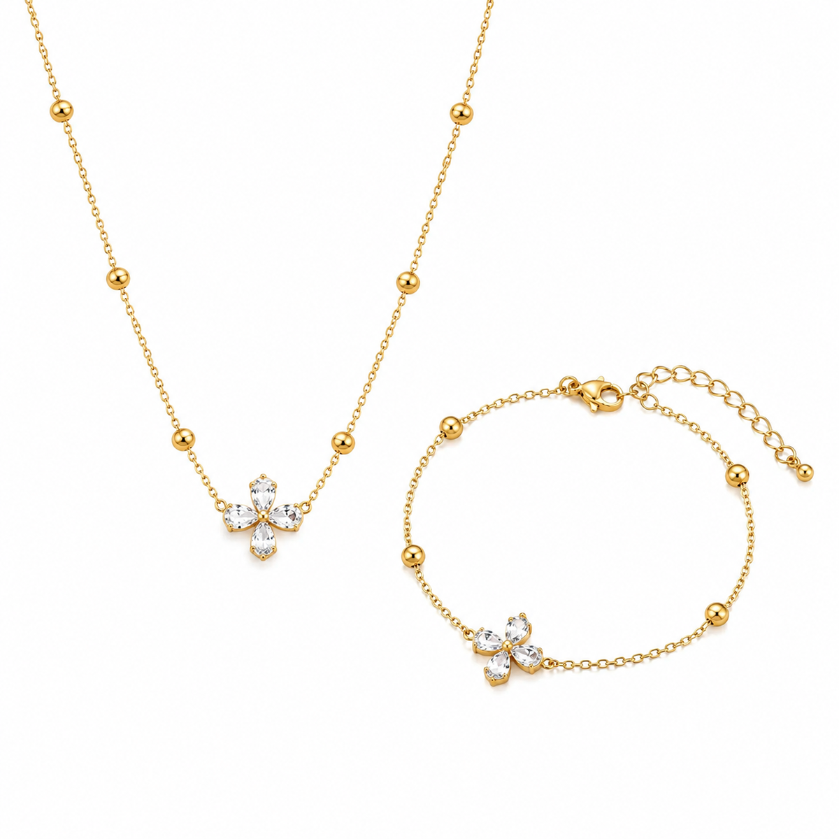 4 Petals Necklace and Bracelet