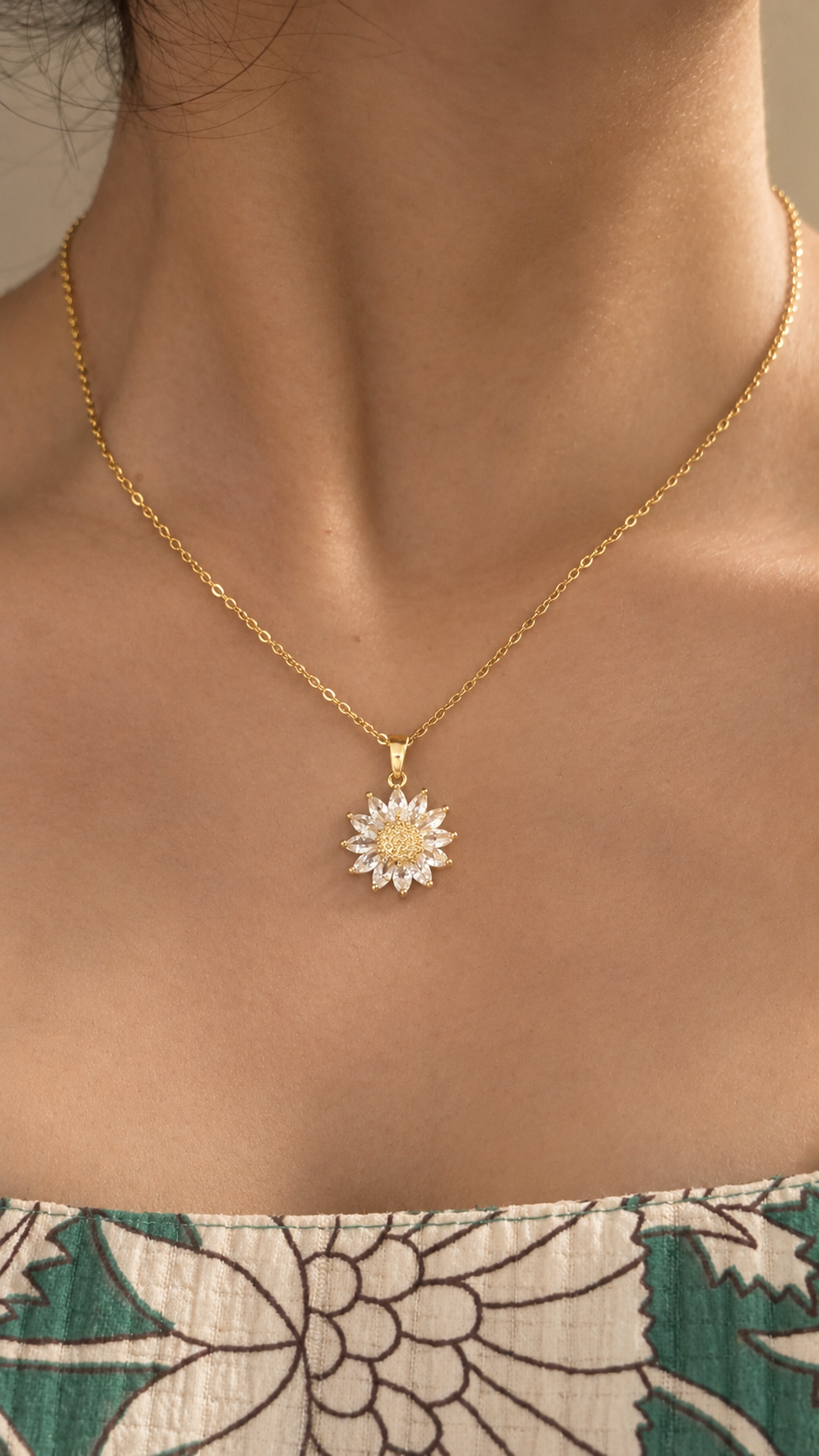 Sunflower Pendant Necklace