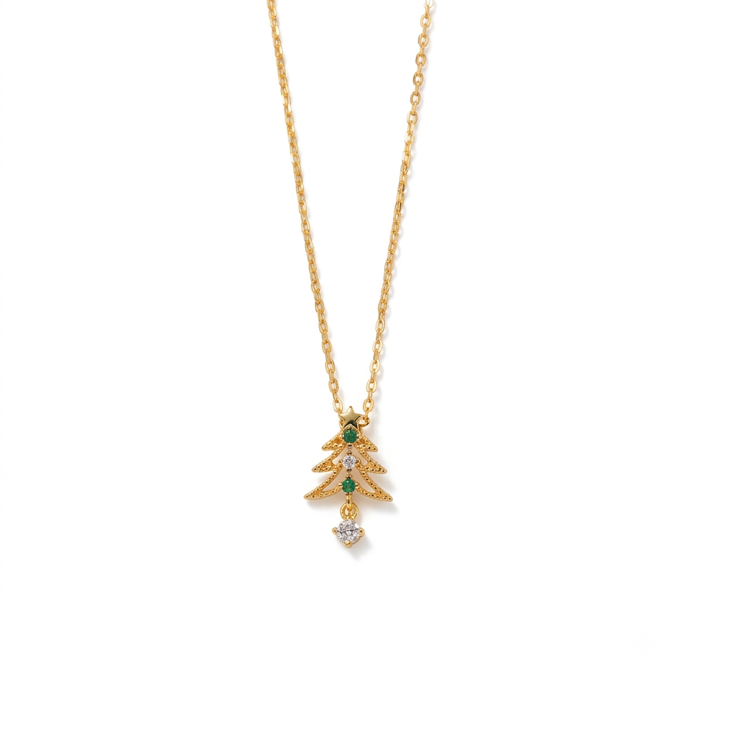 Christmas Gold Pendent Necklace