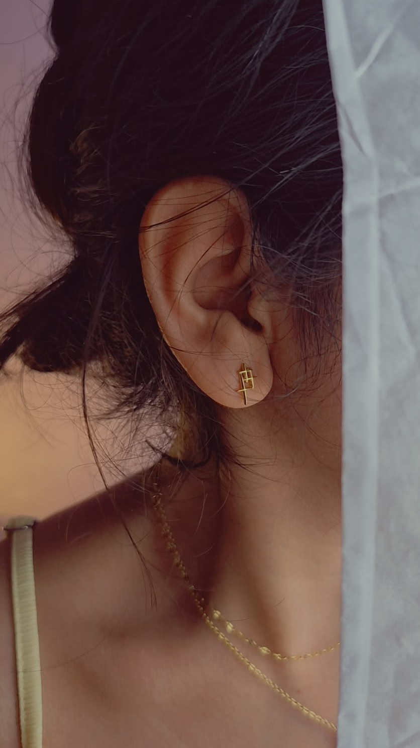 Hash Gold Earrings